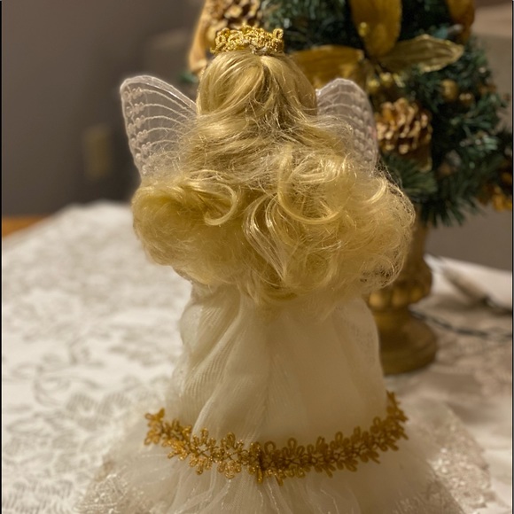 Vintage porcelain doll angel tree topper - Picture 7 of 16